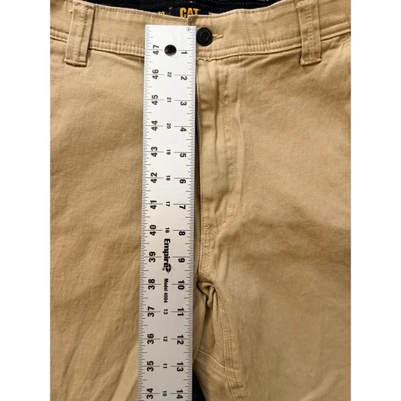 CAT 1752054 Mens Work Pants Size 36x30 Tan Khaki Stretch Cotton Workwear - Picture 4 of 12
